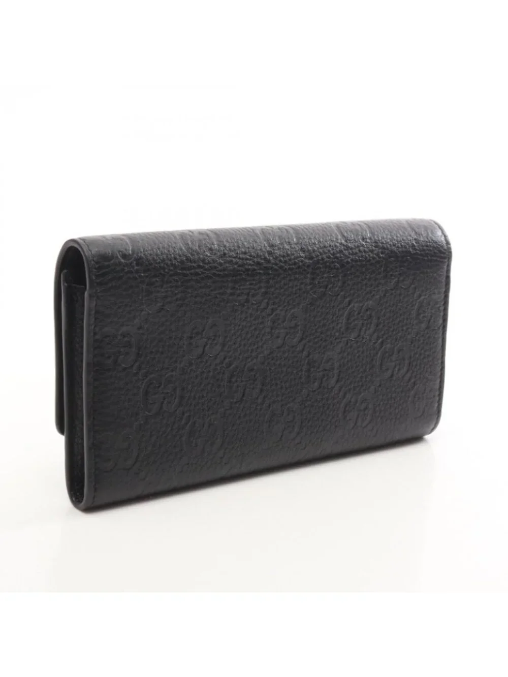 Gucci Bifold Wallet GG Emblem Continental Black Leather - Picture 2 of 8